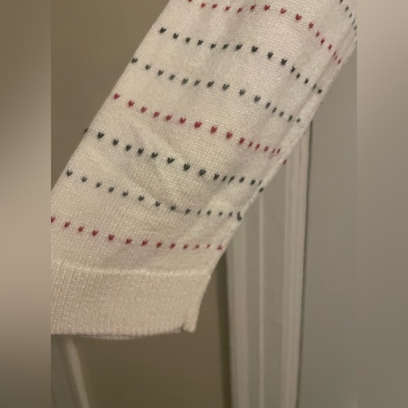 Talbots Fair Isle Cotton Cashmere Blend Cream Red Sweater Size Extra Large - Picture 5 of 11